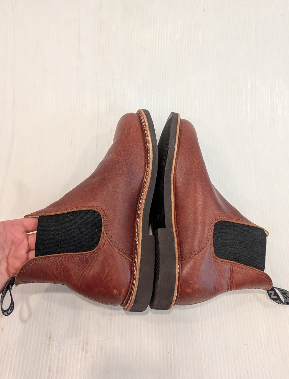 ORIGIN Statesman Brown Leather Chelsea Ankle Boots Vibram Sole Men's Size 8EE - Picture 5 of 11